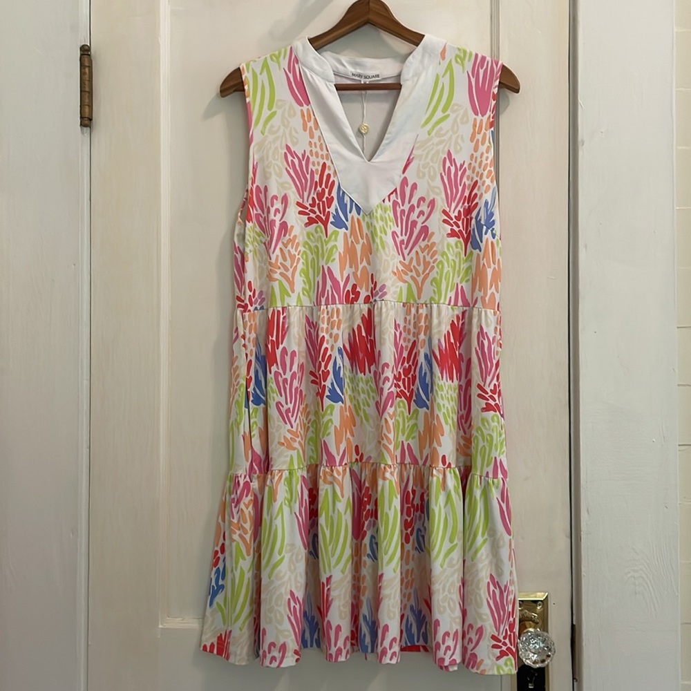 New Mary Square Newport Dress Coral Cove White UPF 50 size Medium - Picture 5 of 16